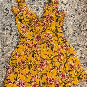 Yellow floral romper